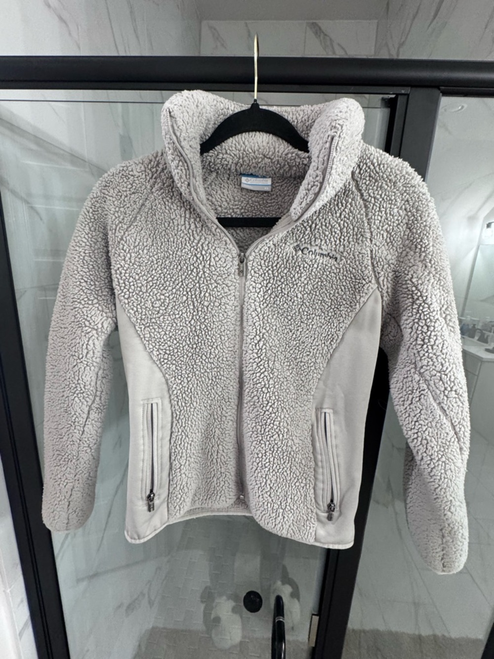 Columbia Light Gray Sherpa Fleece Jacket